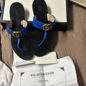 Navy blue Gucci sandal